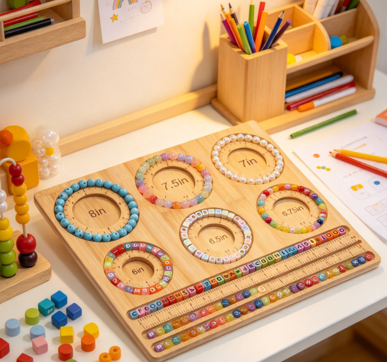 Jewelry Making Beading Board – Bamboo Bracelet Design Tray Image 2