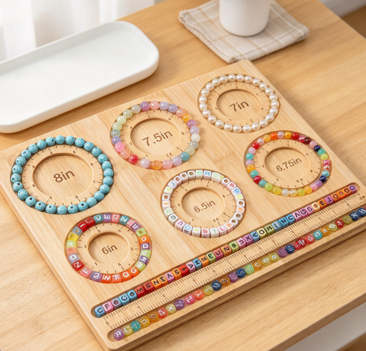 Jewelry Making Beading Board – Bamboo Bracelet Design Tray
