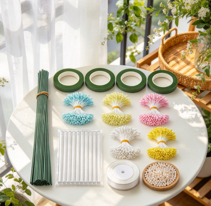 Chenille Stem (Pipe Cleaner) Craft Accessory Kit – 5 Color Stamen Set Image 2