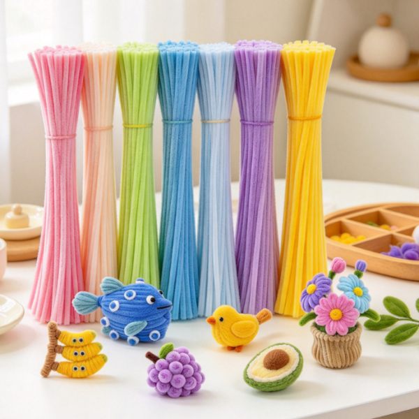 Thickened Chenille Stems (Pipe Cleaners) – 20 Color Set