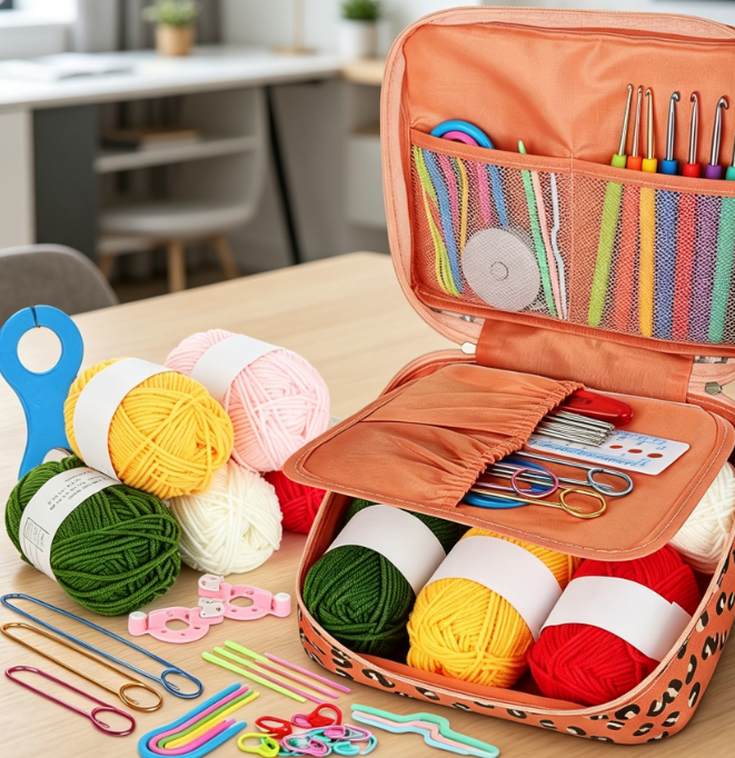 58 Piece Portable Travel Crochet Kit