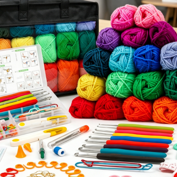 Crochet And Yarn Combo Kit With Accessory Bag