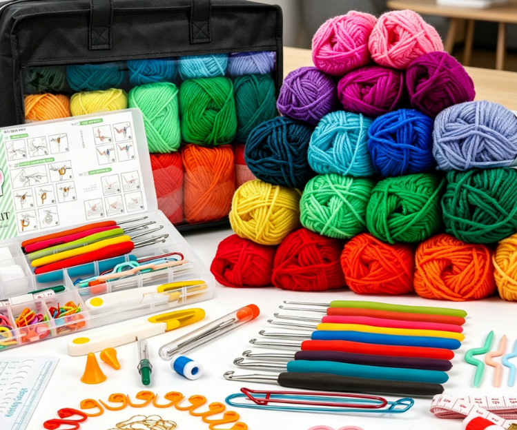 Crochet And Yarn Combo Kit With Accessory Bag