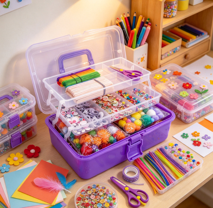 Large Scale Kids' Arts & Crafts Kit – Includes Chenille Stems and Pom Poms Image 2