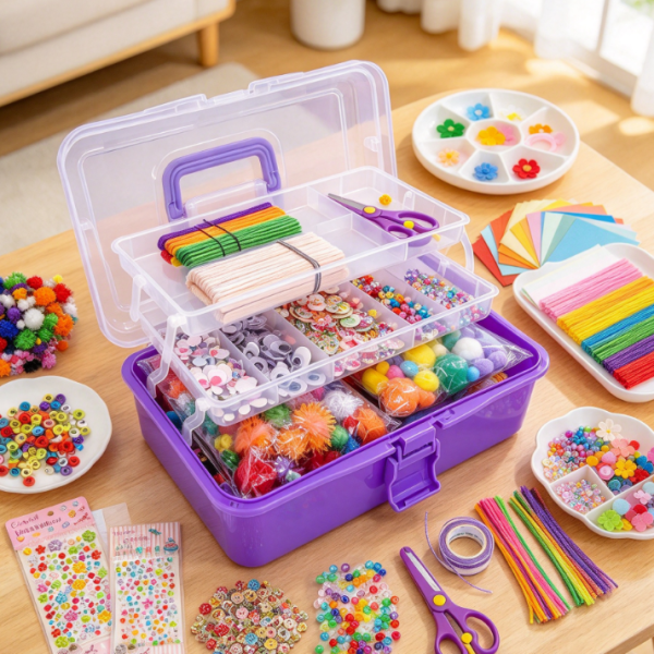 Large Scale Kids' Arts & Crafts Kit – Includes Chenille Stems and Pom Poms