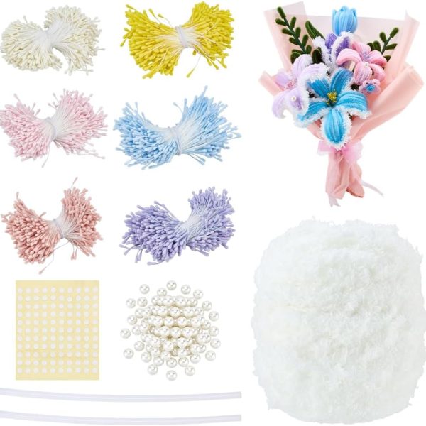 Floral Crafting Stamen Set – Includes Pearl Style Stamens and Velvet Wire for Weddings