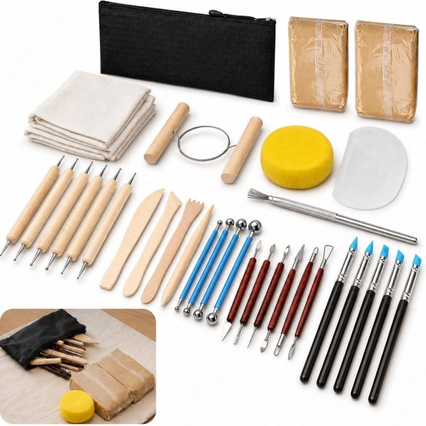Air Dry Clay Set, Includes 30 Piece Sculpting Tool Kit