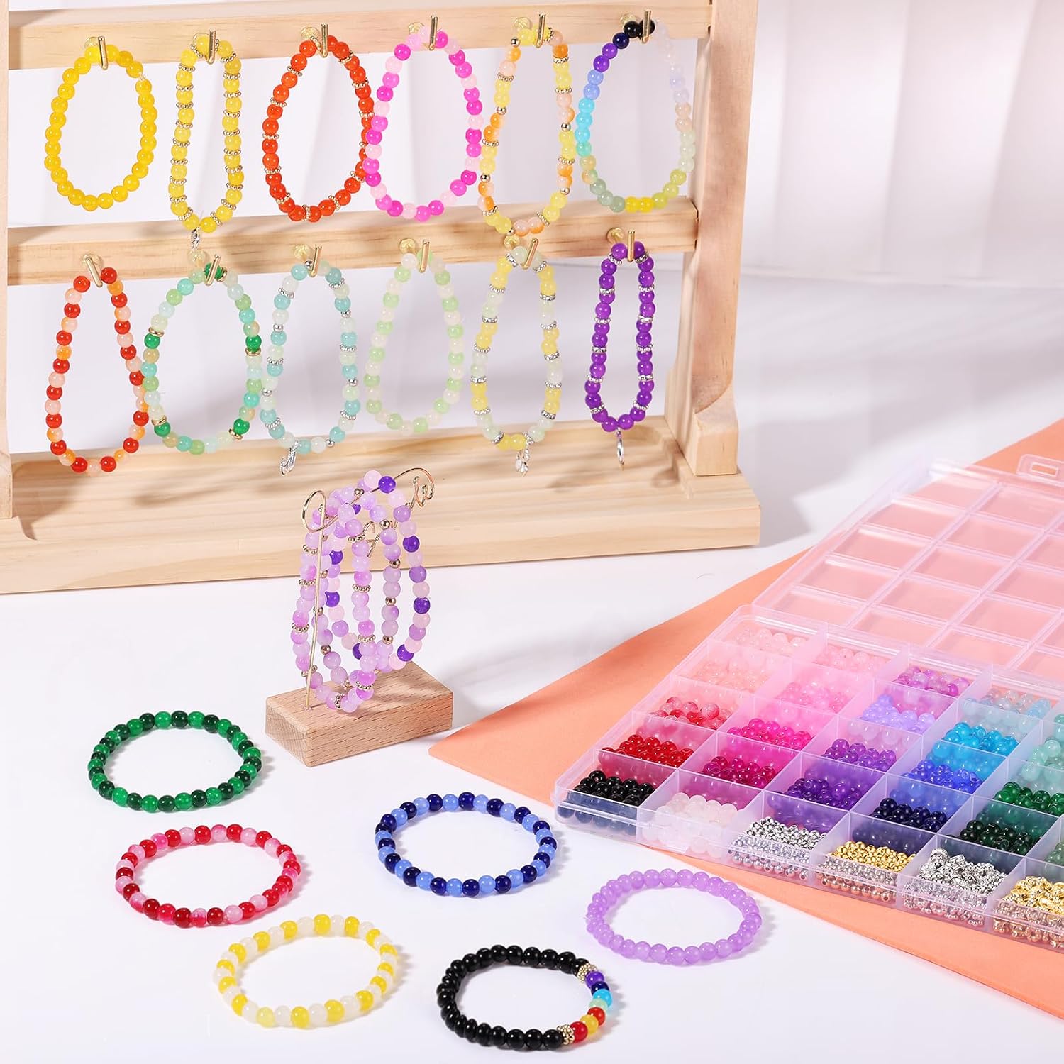 Glass Bead Jewelry Making Kit, Materials for DIY Beaded Bracelets Image 2