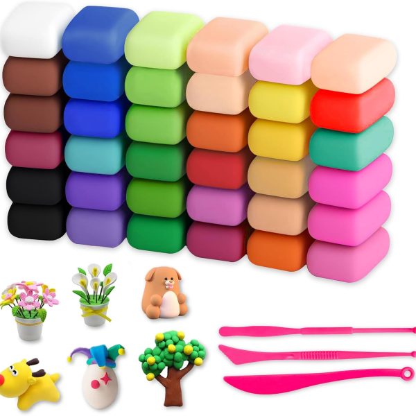 36 Color Air Dry Clay Set, Beginner DIY Kit for Kids