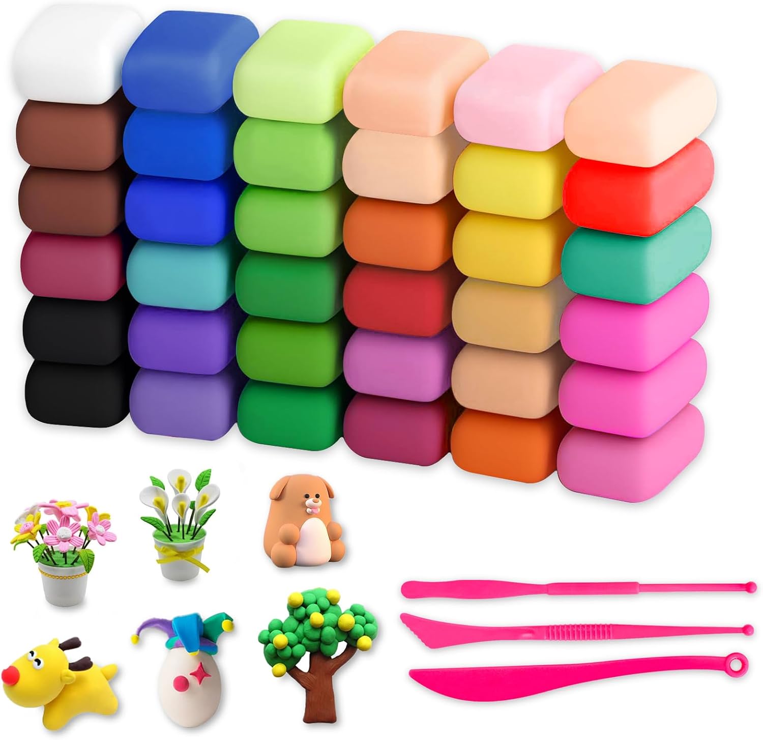 36 Color Air Dry Clay Set, Beginner DIY Kit for Kids