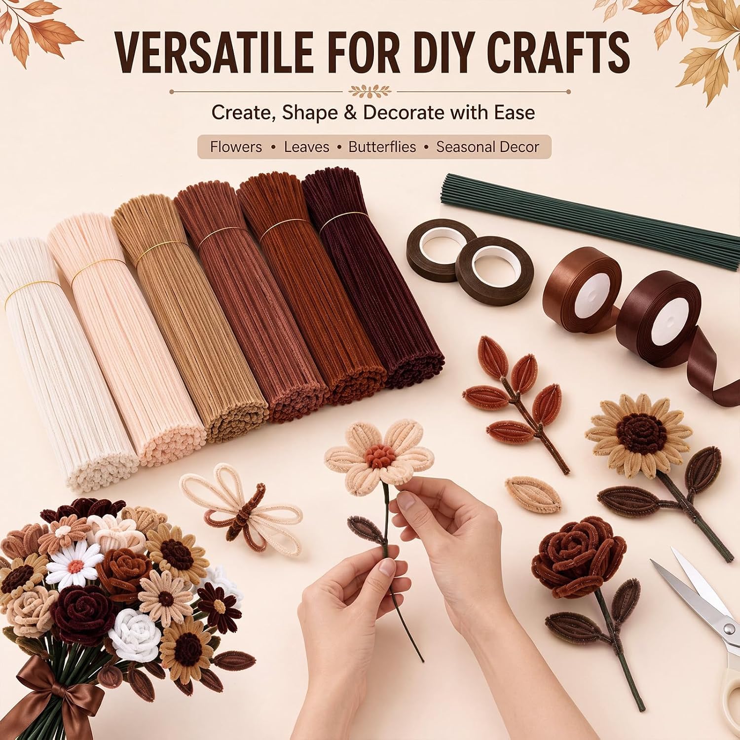Chenille Stem (Pipe Cleaner) Flower Making Kit – Bohemian Themed Image 2