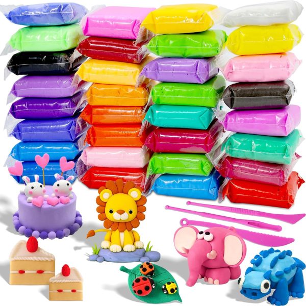 32 Color Air Dry Clay Set, Includes Sculpting Tools