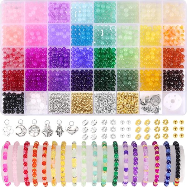 Glass Bead Jewelry Making Kit, Materials for DIY Beaded Bracelets