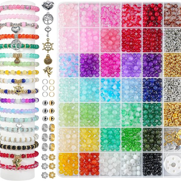 Glass Bead Jewelry Making Kit, 36 Color Bracelet Set