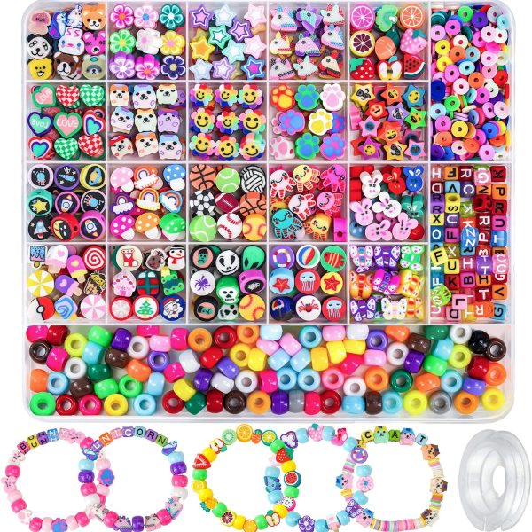 Polymer Clay Bead Bracelet Making Kit, DIY Jewelry in Various Styles